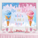 Lofaris He Or She What Is The Scoop Cute Baby Shower Backdrop